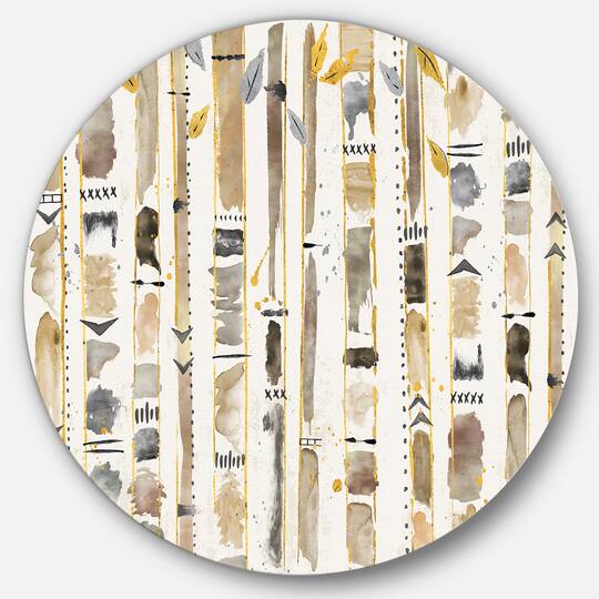Designart - Abstract Gold Birch Trees I